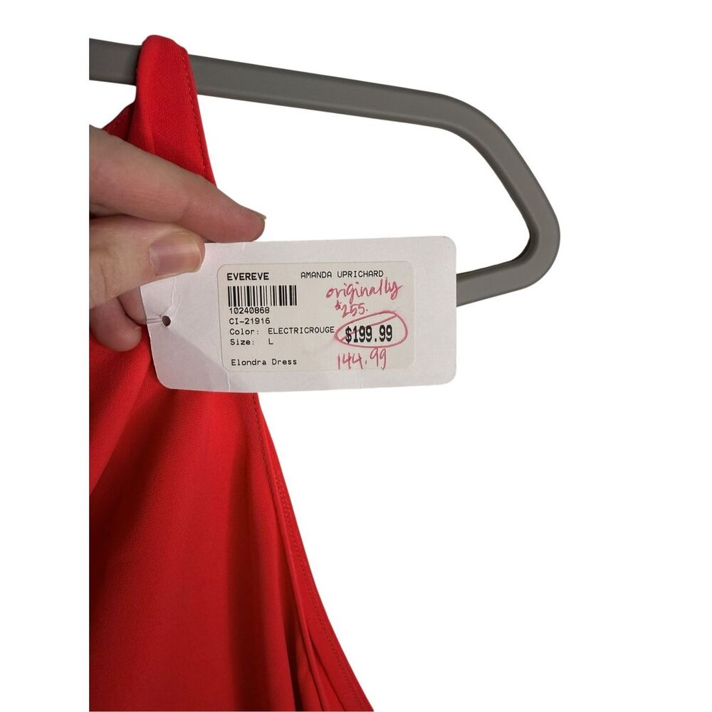 Amanda Uprichard Elondra Midi Dress Electric Rouge Fit & Flare Size Large NWT - Picture 8 of 8